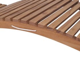 vidaXL Folding Sun Lounger Solid Teak Wood