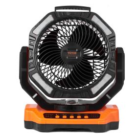 VEVOR Portable Fan Rechargeable 13 inch, Battery Powered Fan with LED Lantern, 4 Speeds Adjustable & 45¬∞/90¬∞Automatic Swivel & Timer