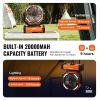 VEVOR Portable Fan Rechargeable 9 inch, Battery Powered Fan with LED Lantern, 4 Speeds Adjustable & 45¬∞/90¬∞Automatic Swivel & Timer