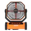 VEVOR Portable Fan Rechargeable 9 inch, Battery Powered Fan with LED Lantern, 4 Speeds Adjustable & 45¬∞/90¬∞Automatic Swivel & Timer