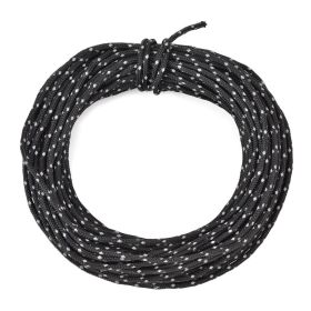 50ft Reflective Nylon Wind Rope Cord; Tent Guyline Paracord Rope For Outdoor Camping (Color: black)