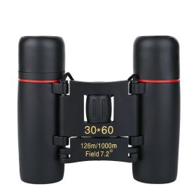 30x60 Binoculars Portable Folding Mini Telescope Low Light Night Vision for Hunting Sports Outdoor Camping Travel Sightseeing (Color: black)
