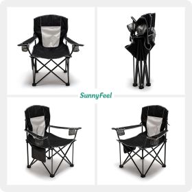 SUNNYFEEL XL Oversized Camping Chair, Folding Camp Chairs for Adults Heavy Duty Big Tall 300 LBS (Color: black)