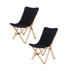 Outdoor Butterfly Chair Camping Chairs 2 Pack (Color: black, Type: Camping Chairs)