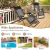 2 Pieces Folding Patio Rattan Zero Gravity Lounge Chair