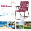 6 Pieces Folding Beach Chair Camping Lawn Webbing Chair