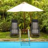 2 Pieces Folding Patio Rattan Zero Gravity Lounge Chair