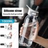 Portable Water Bottle with Straw for Camping & Hiking & Fitness